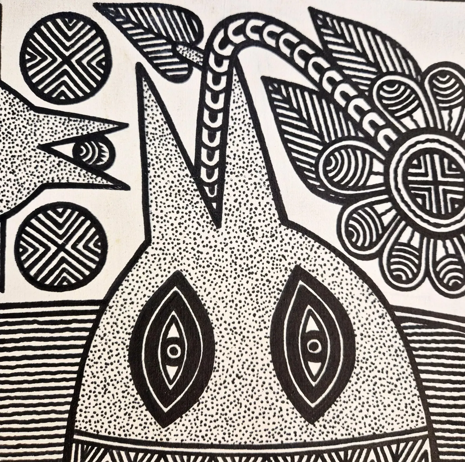 photo for sale Fishes, John Kauage, Acrylic On Canvas, Papua New Guinea, 2013