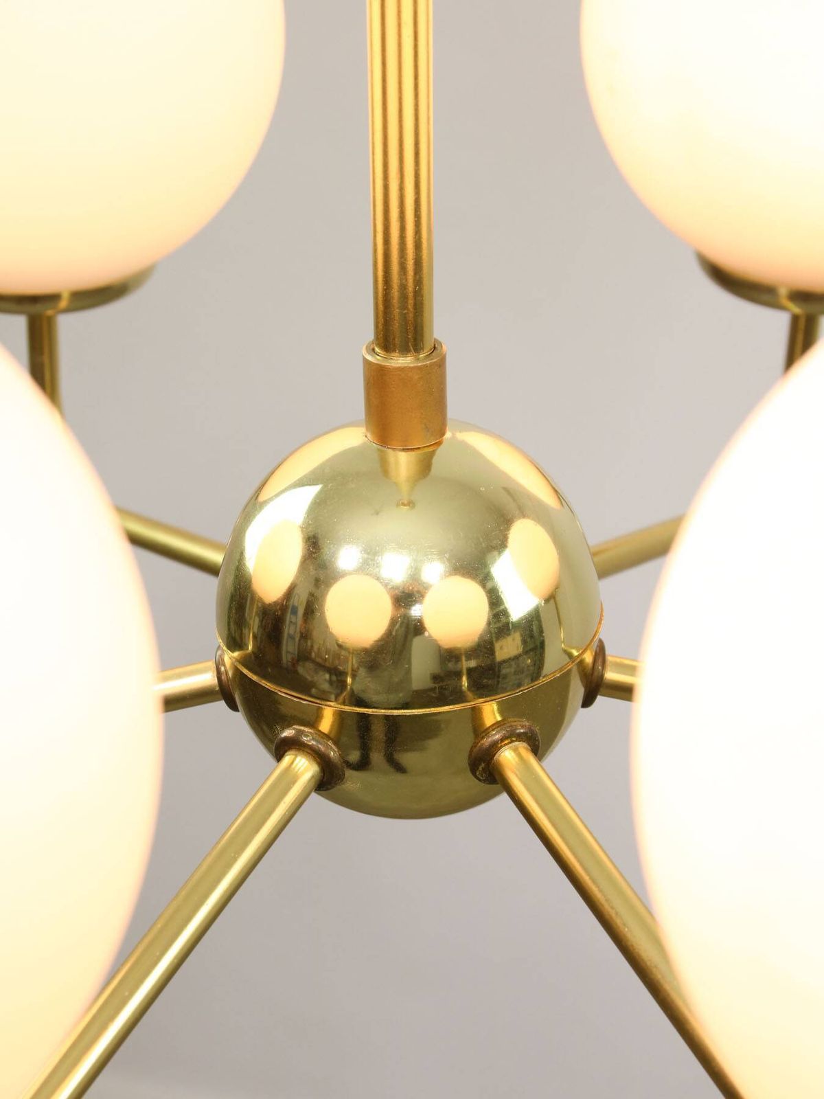 Mid Century Upward Sputnik Golden Chandelier, 60s photo vinterior