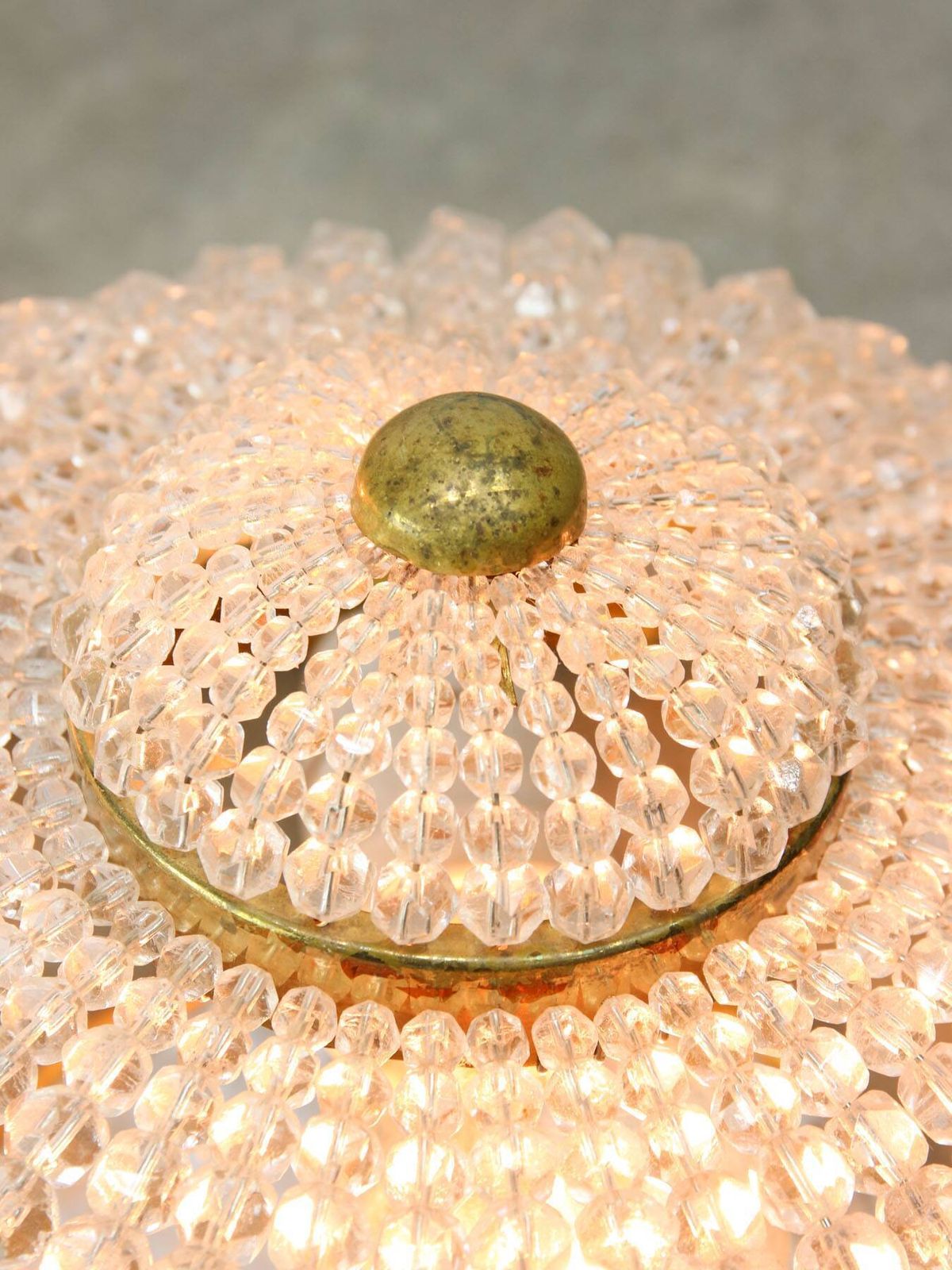 Mid Century Czech Crystal And Brass Wall Lamp In Brass, 50s, Set Of 2 photo furniture