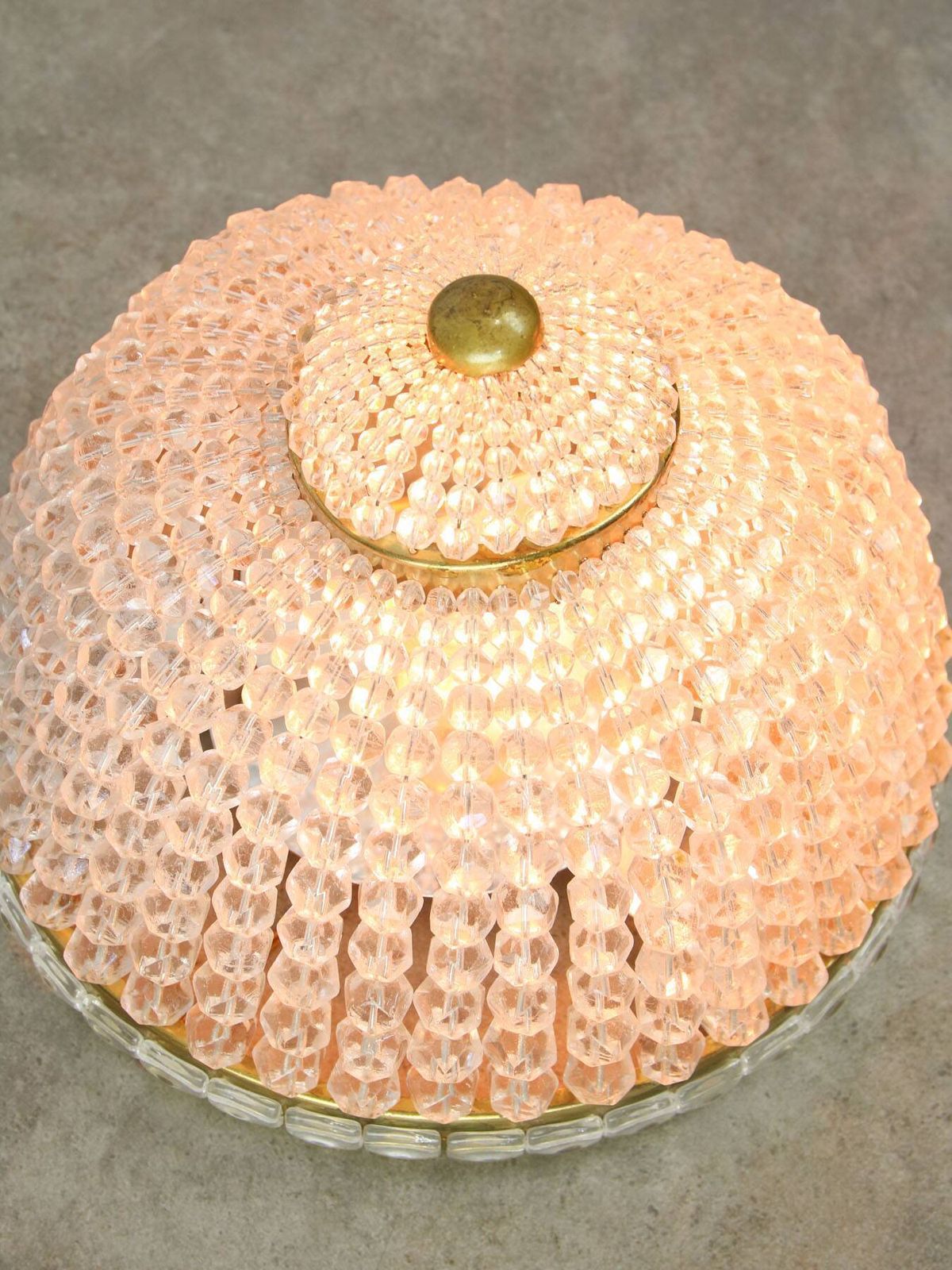 Mid Century Czech Crystal And Brass Wall Lamp In Brass, 50s, Set Of 2 photo buy