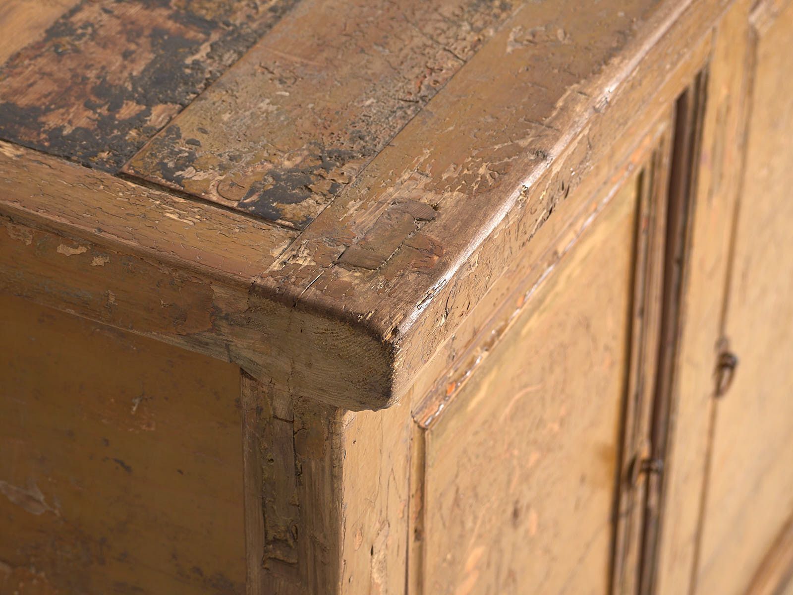 Antique Cabinet With Ochre Patina (C.1900) #11 photo Furniture