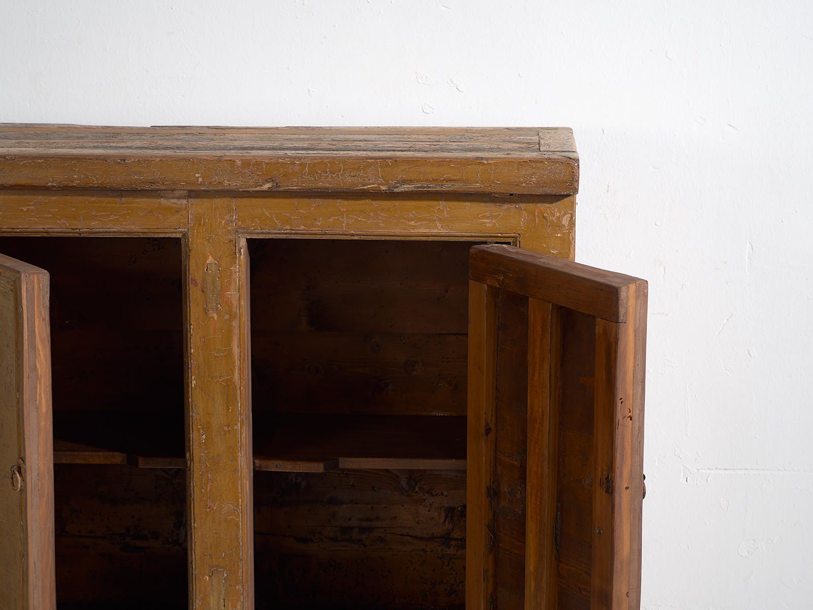 Furniture Antique Cabinet With Ochre Patina (C.1900) #11 photo