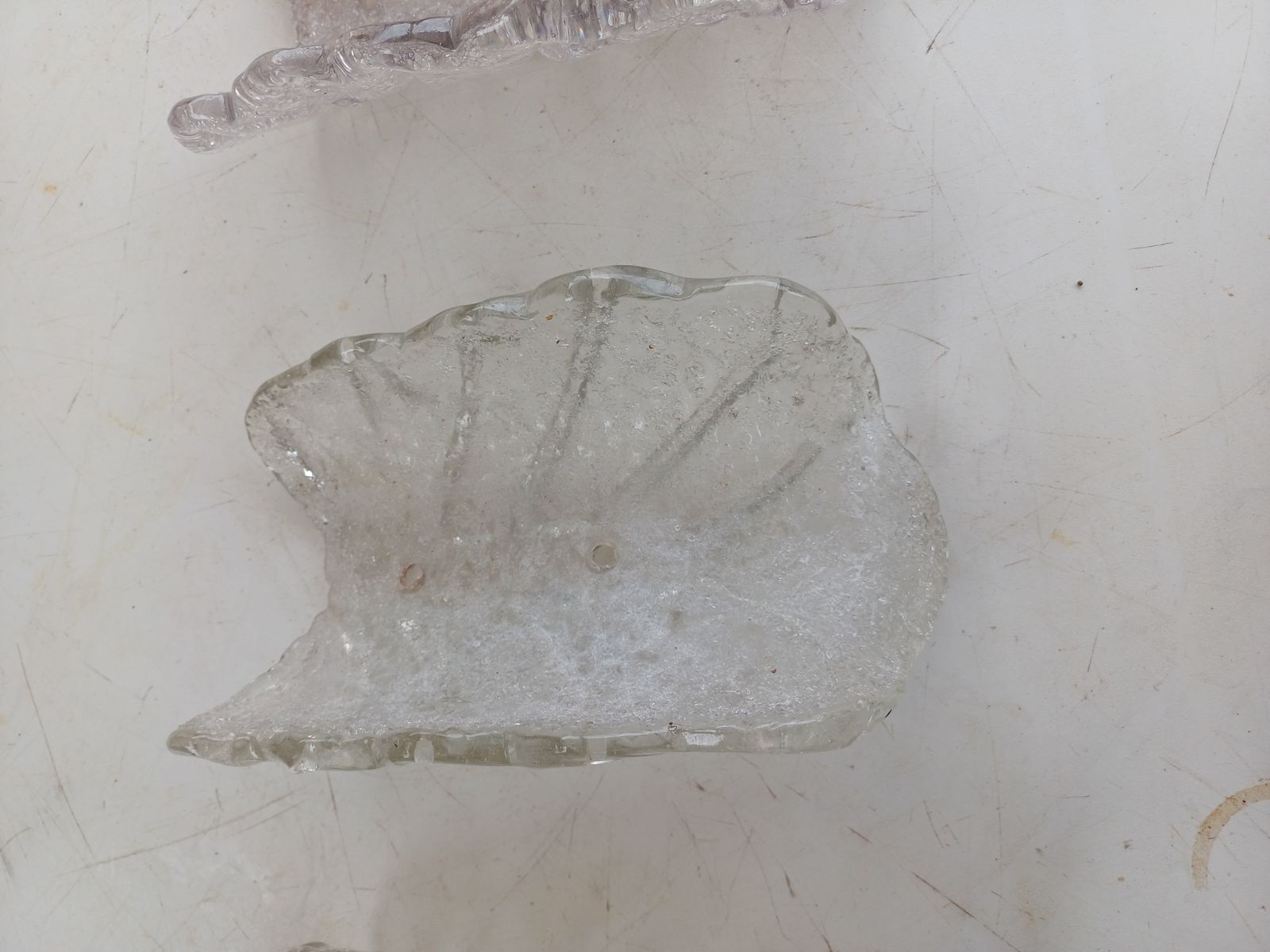1 Lot De 3 Appliques Verre De Murano «Tuiles» Haut : 8,5 Cm , Long Et Larg : 23 Cm Sur 13,5 Cm , Trés Bon ètat photo furniture