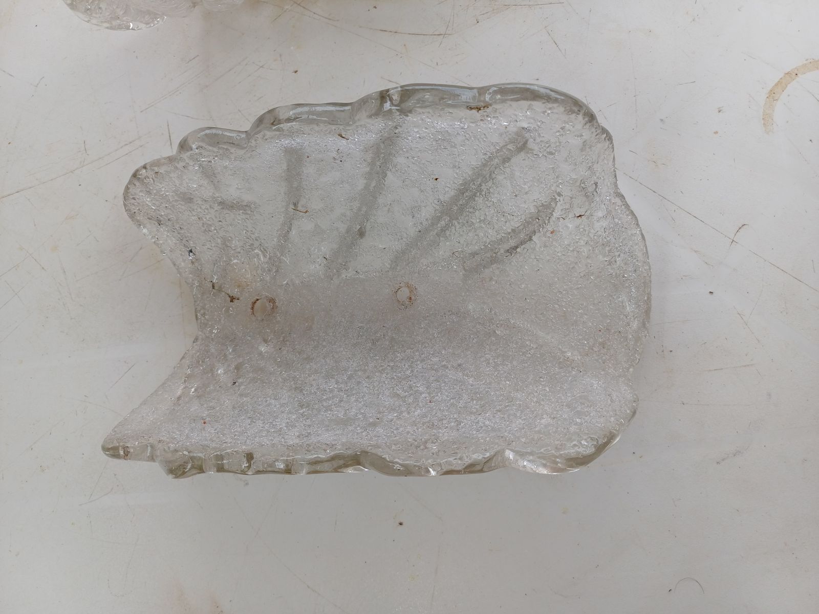 1 Lot De 3 Appliques Verre De Murano «Tuiles» Haut : 8,5 Cm , Long Et Larg : 23 Cm Sur 13,5 Cm , Trés Bon ètat photo vintage