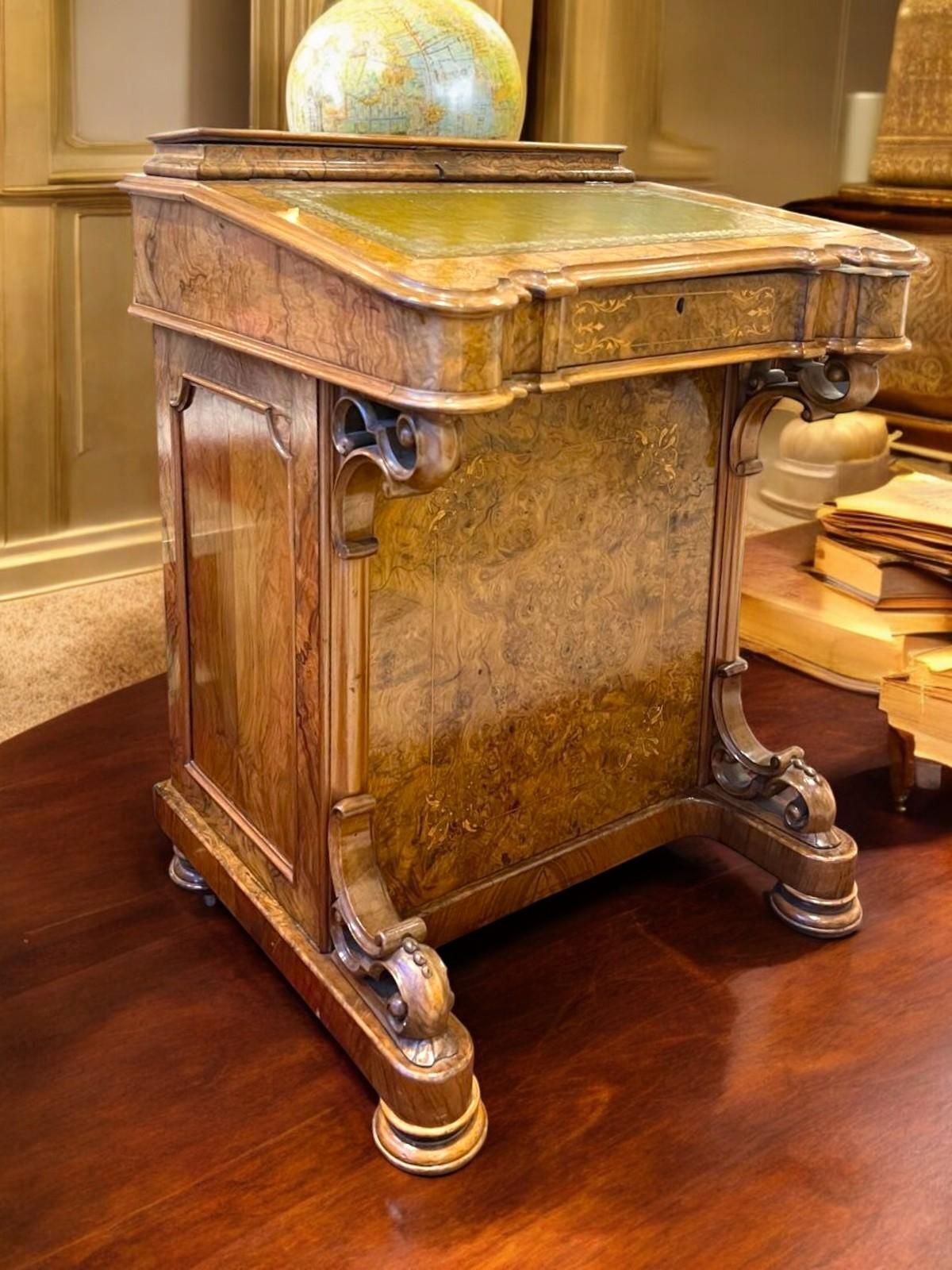 Davenport Mid Victorian Burr Walnut And Marquetry Desk, 19th Century, Circa 1860 photo buy