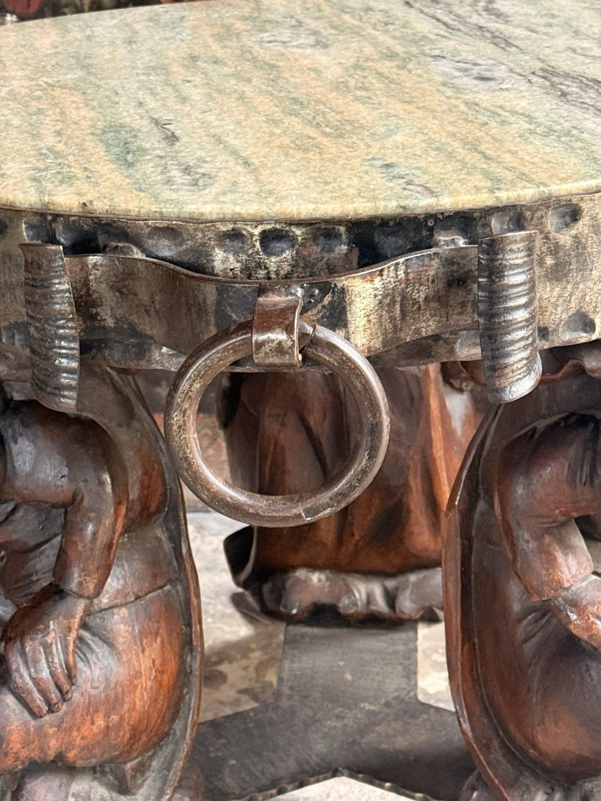 photo for sale Antique Marble Jean Maurice Rothschild Neo Classical Round Side Coffee Table