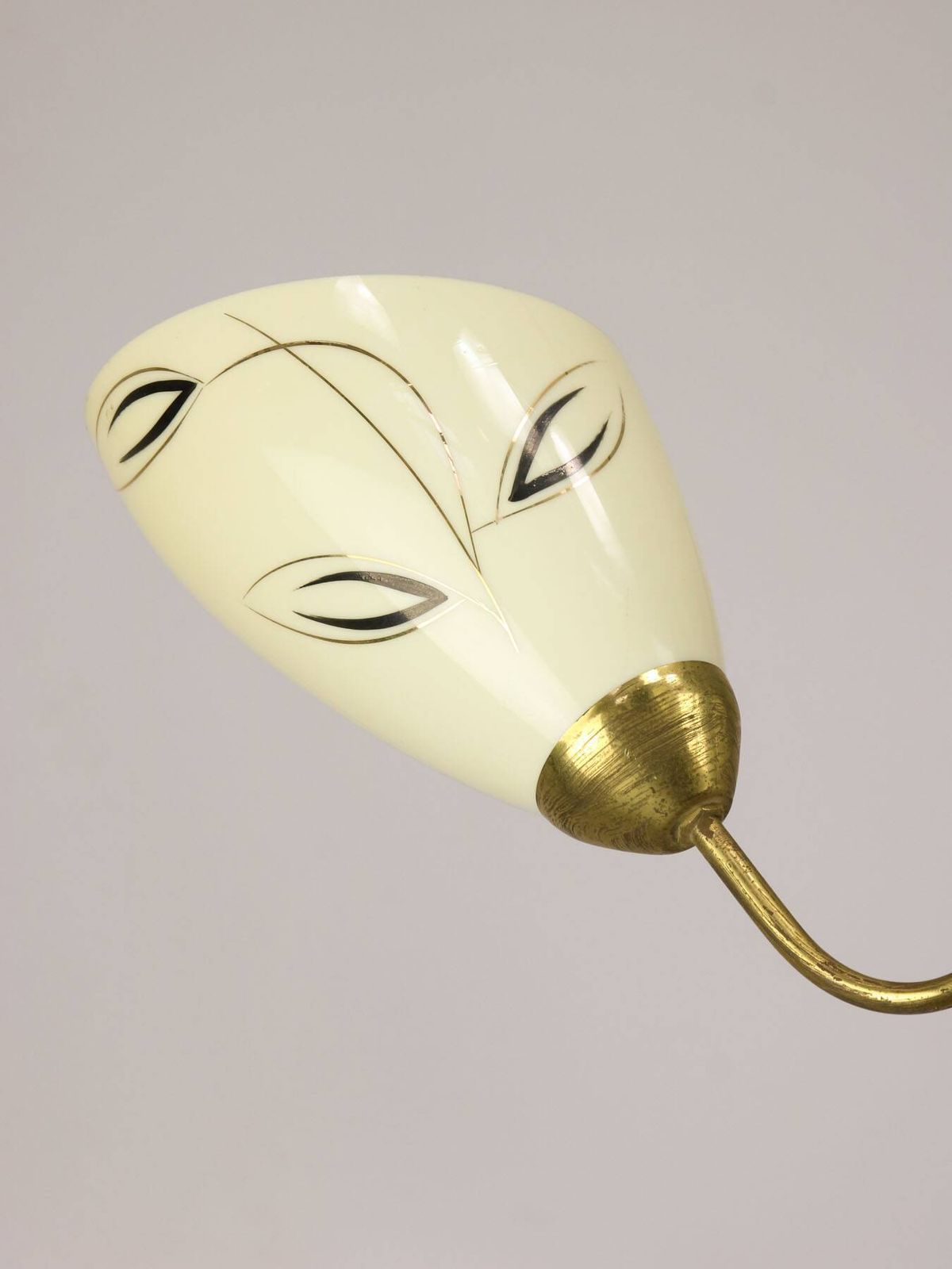Italian Art Deco Chandelier In Brass And Yellow Glass, 1940s photo Lighting