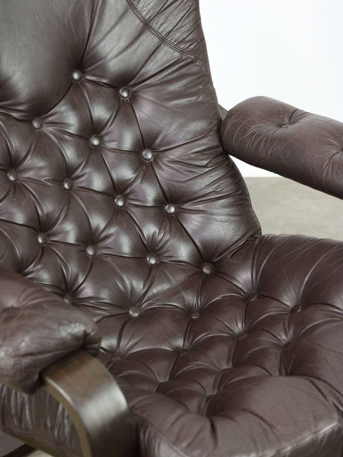 photo for sale Luxurious Lounge Armchair In Leather, 1970s