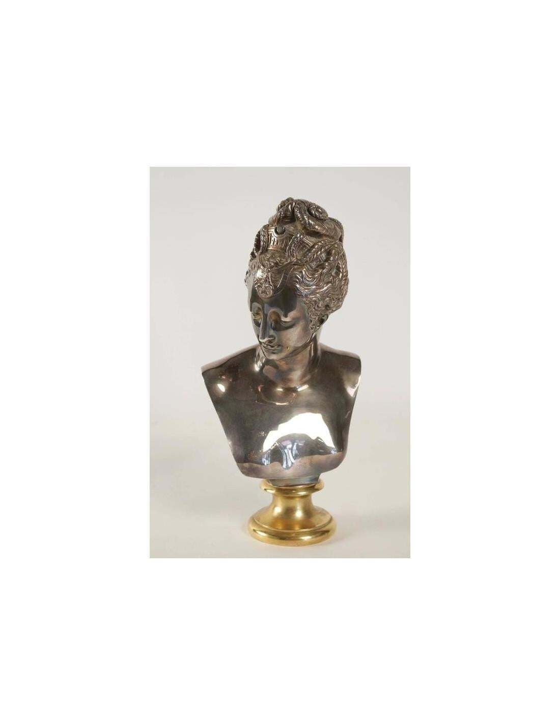 Gilt Bronze And Silver Plated Bust Of Diana, 20th Century photo furniture