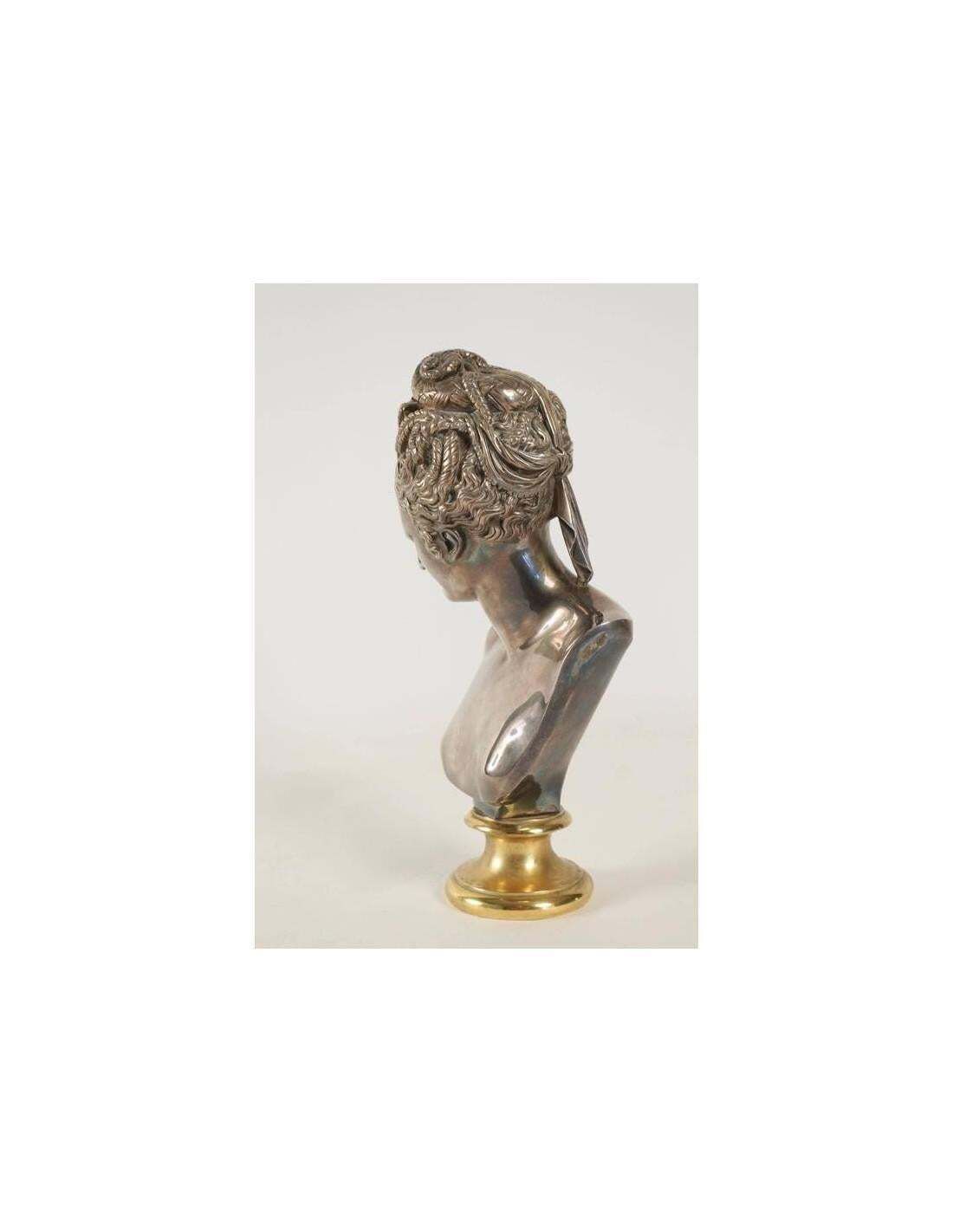 Gilt Bronze And Silver Plated Bust Of Diana, 20th Century photo vinterior