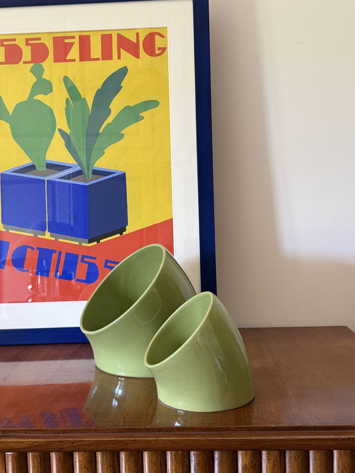 Space Age Set Of 2 Green Ceramic Vide Poche, Sicart Italy Ca. 1970 photo Home Decor
