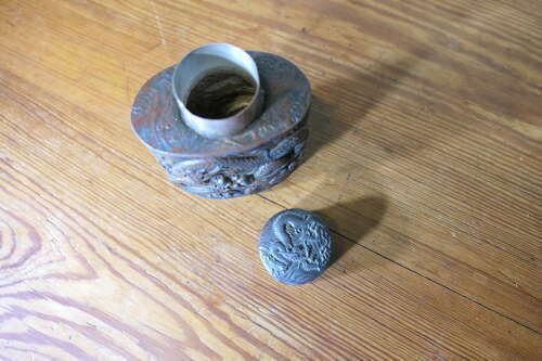 19th Century Antique Japanese Silver Plated Tea Caddy photo buy