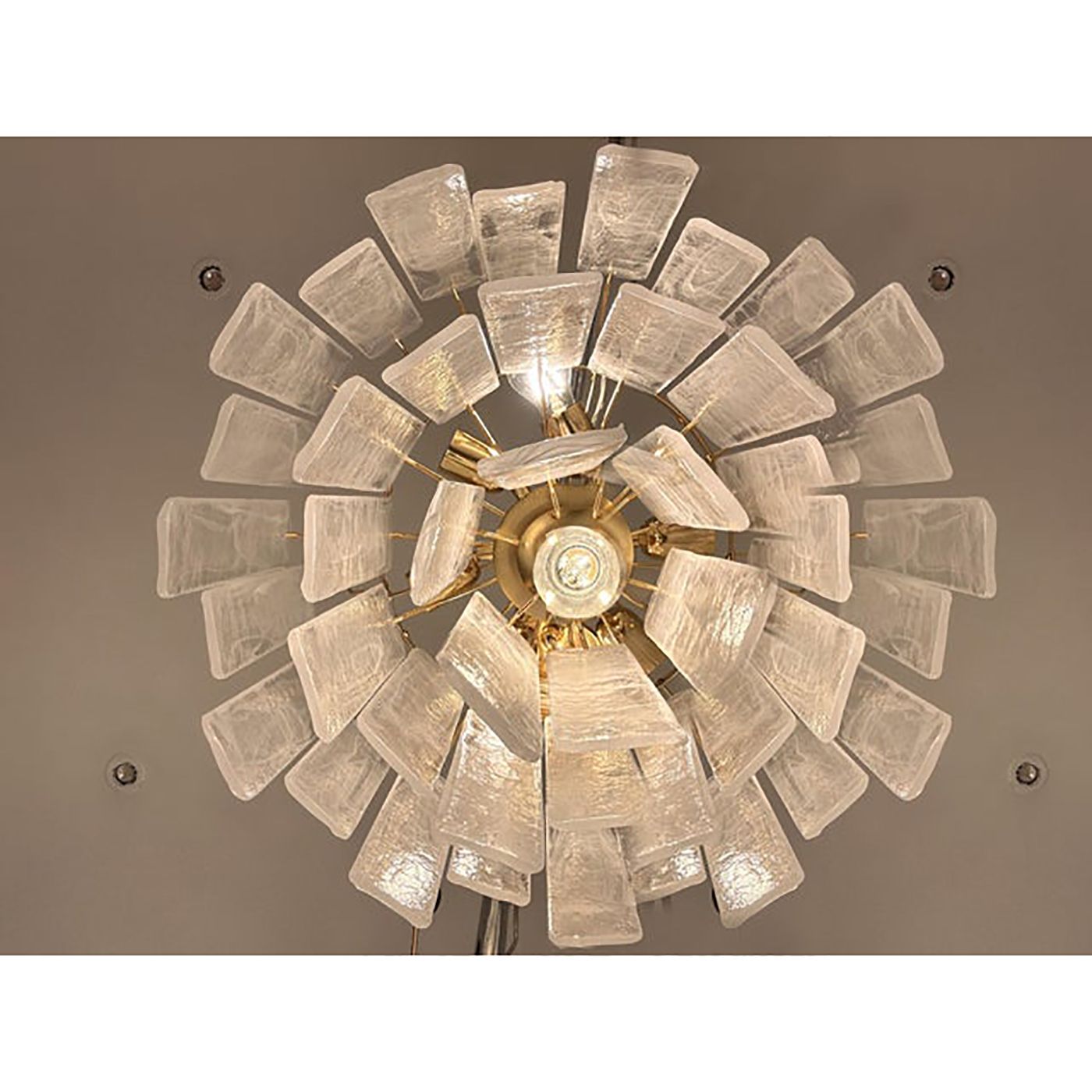 Contemporary Venied White “Listelli Alabastro ” Murano Glass Style Chandelier photo for sale
