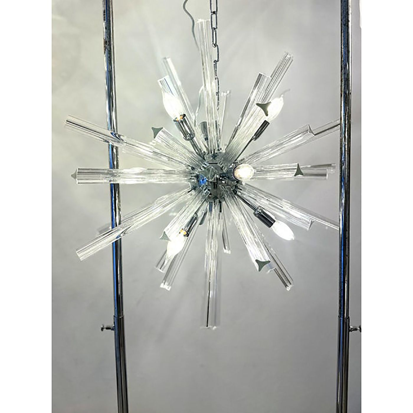 Sputnik “Triedro” Murano Glass Chandelier In Venini Style photo Lighting
