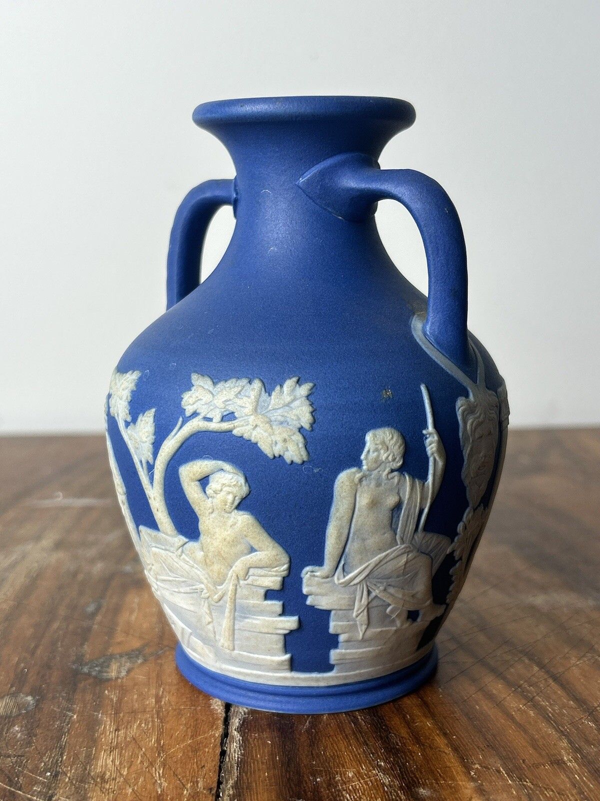 Wedgwood Blue Jasperware Portland Vase 19th Century 13cm photo Home Decor