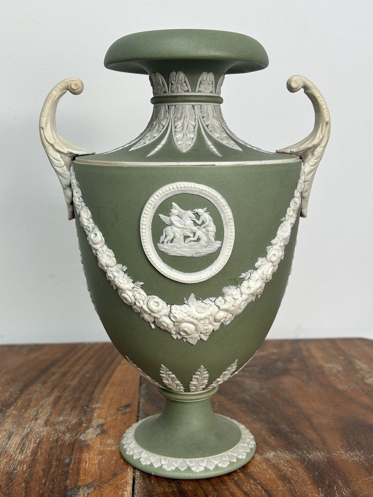 Wedgwood, Shield Shape, Green Jasper Vase