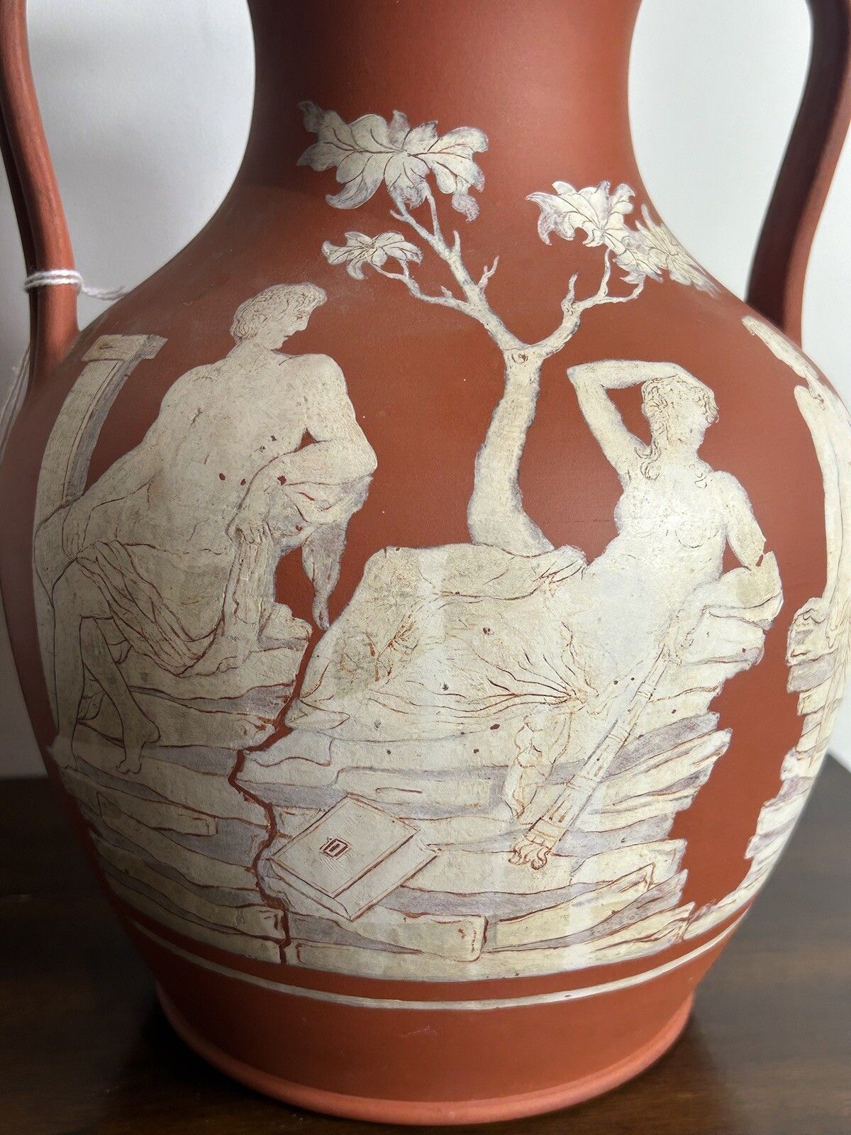 Wedgwood Teracotta Portland Vase Painted Rosso Antico Encaustic Style photo vinterior