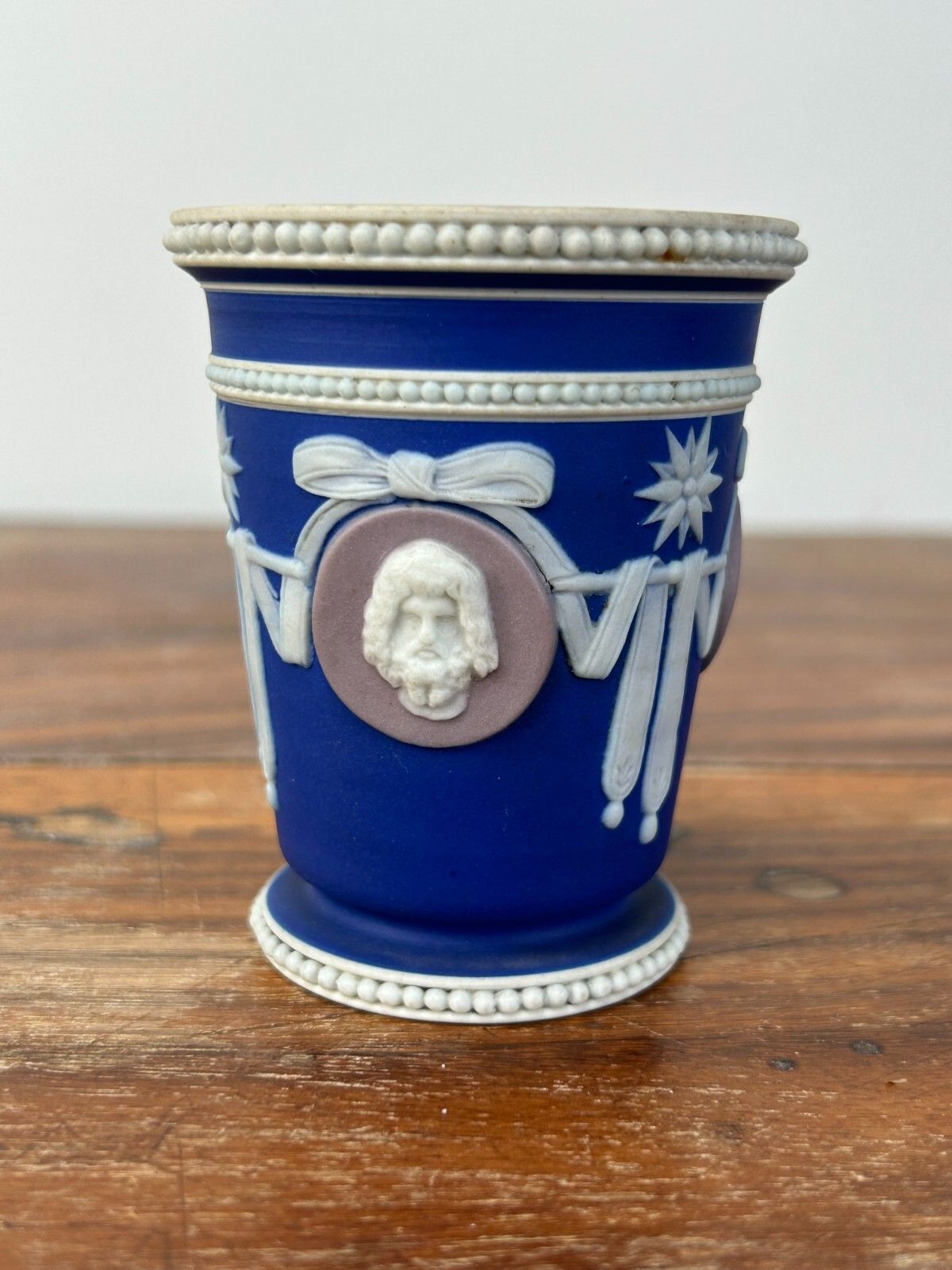 Wedgwood Antique Three Color Jasperware Medallion Vase Wedgwood Antique Blue photo 599.0