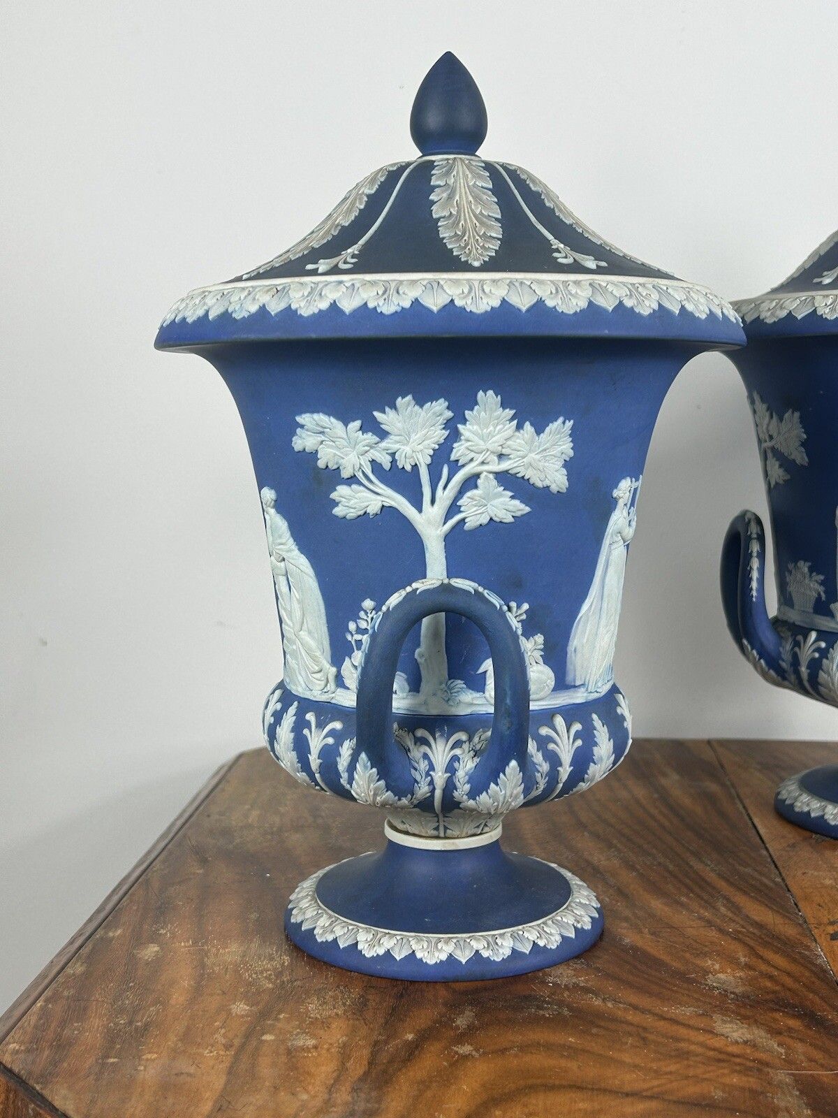 Wedgwood Jasperware Twin Handled Urns And Covers 19th Century photo buy