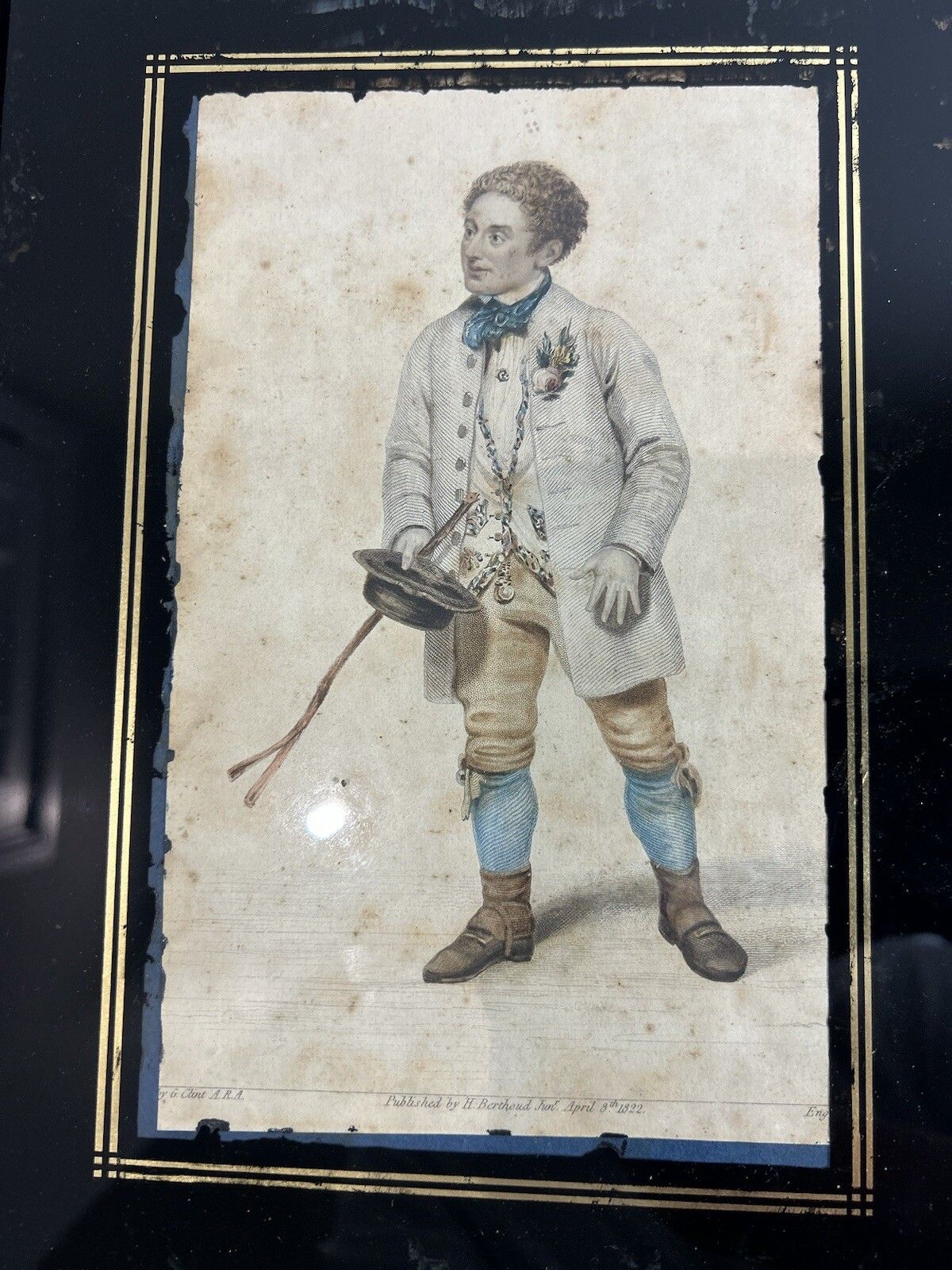 photo vintage 1822 Set Of Four High Quality Hand Coloured Engravings Framed Shakespear