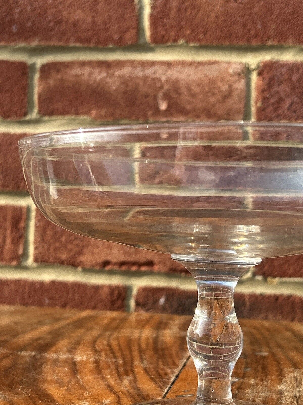 photo furniture Glass Pedestal Bowl Comport Tazza Rough Pontil Georgian / Victorian Handblown