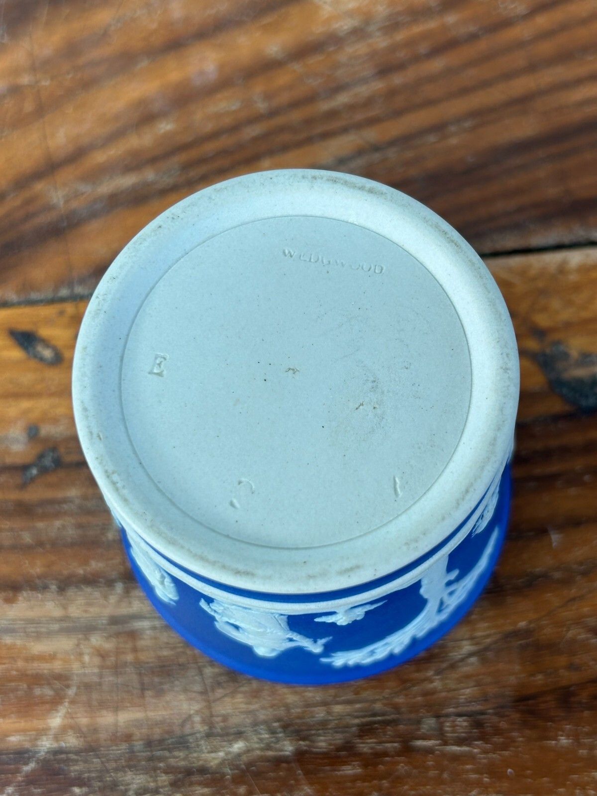 Wedgwood Cobalt Blue Jasperware Cache Pot 19th Century 6.5cm photo 80.0