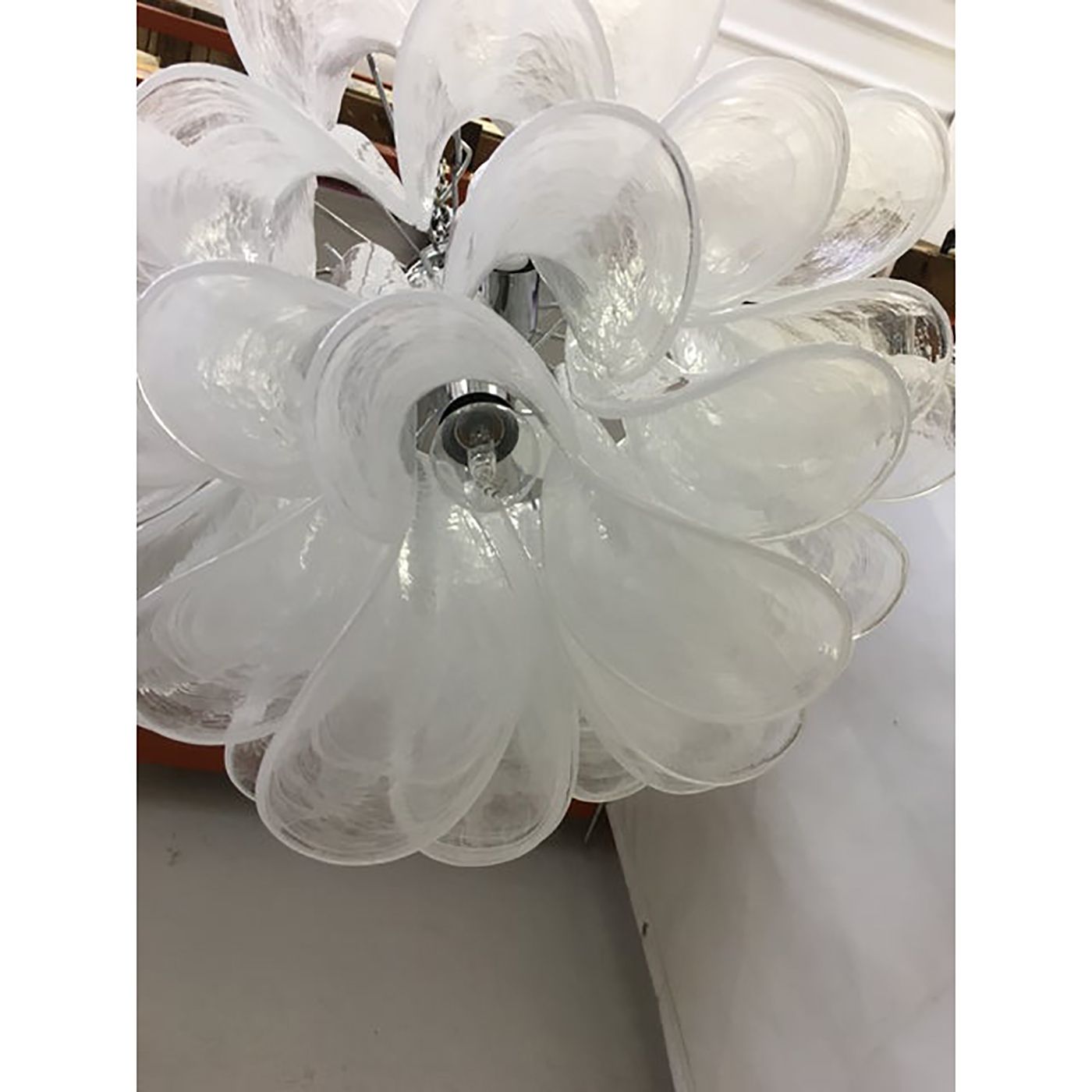 Murano Glass Sputnik Chandelier With Alabaster Italian Glass photo furniture