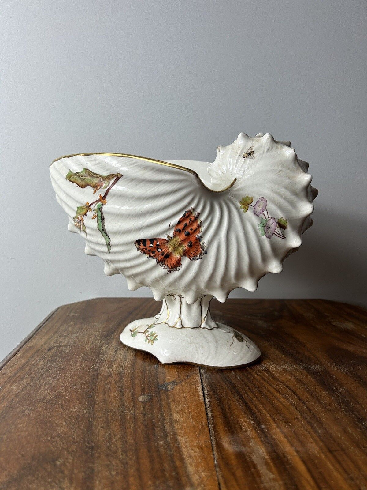 Wedgwood Nautilius Shell Tureen Centerpiece Compote Butterfly 19th C Porcelain