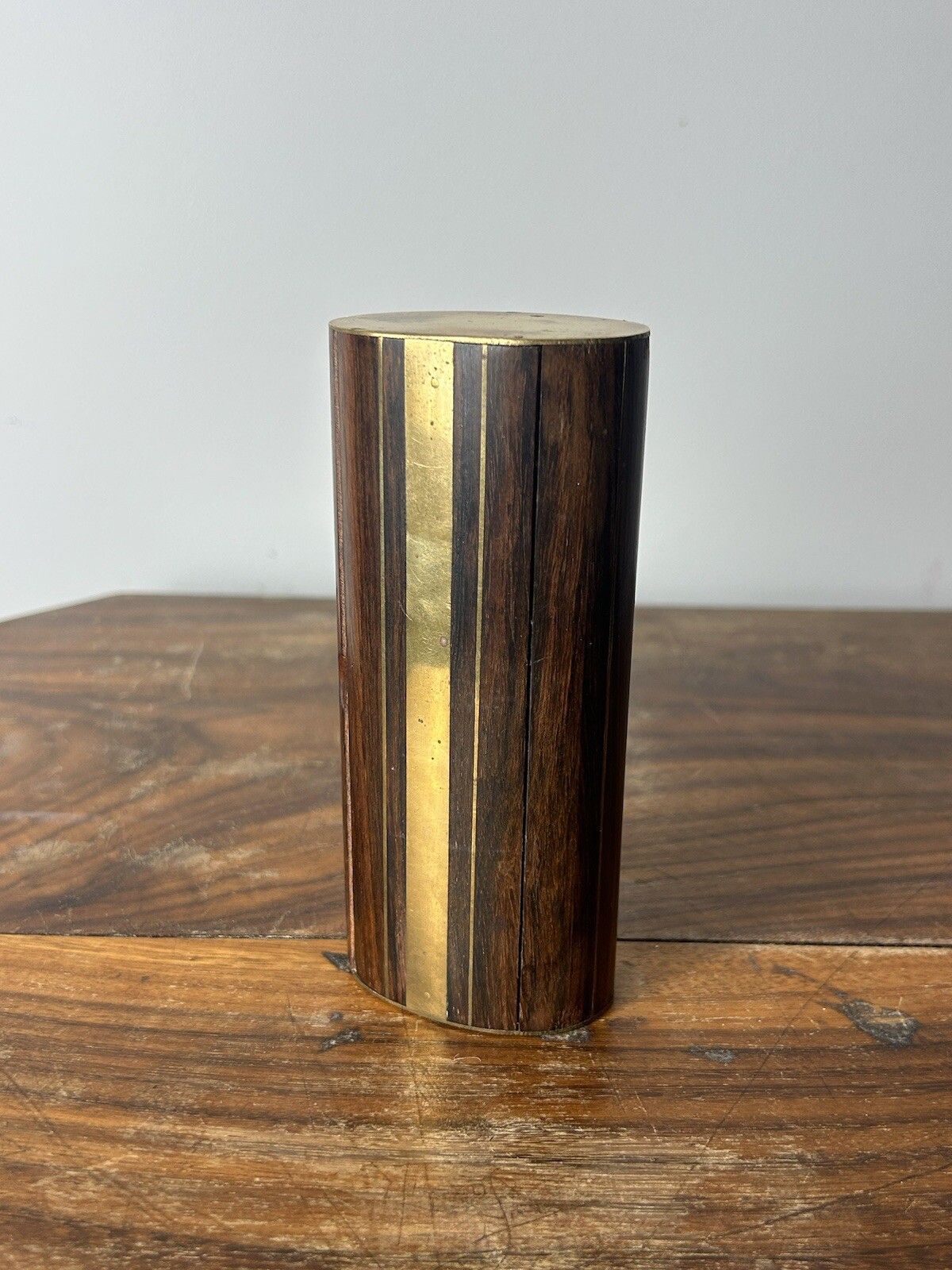 Marquetry Wooden Box With Brass Insert Art Deco photo Home Decor