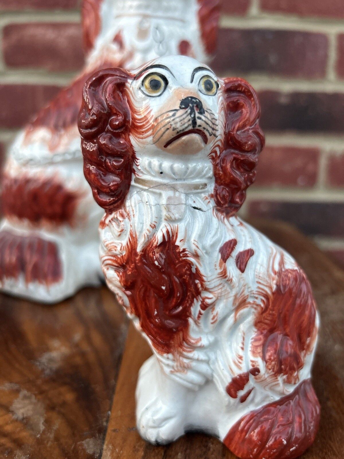 Staffordshire Dog Garniture Set 3 Red Spaniel photo Home Decor
