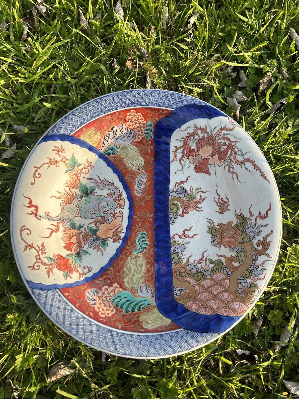 Japanese Imari Charger Shallow Bowl 37cm Japanese Porcelain Dish