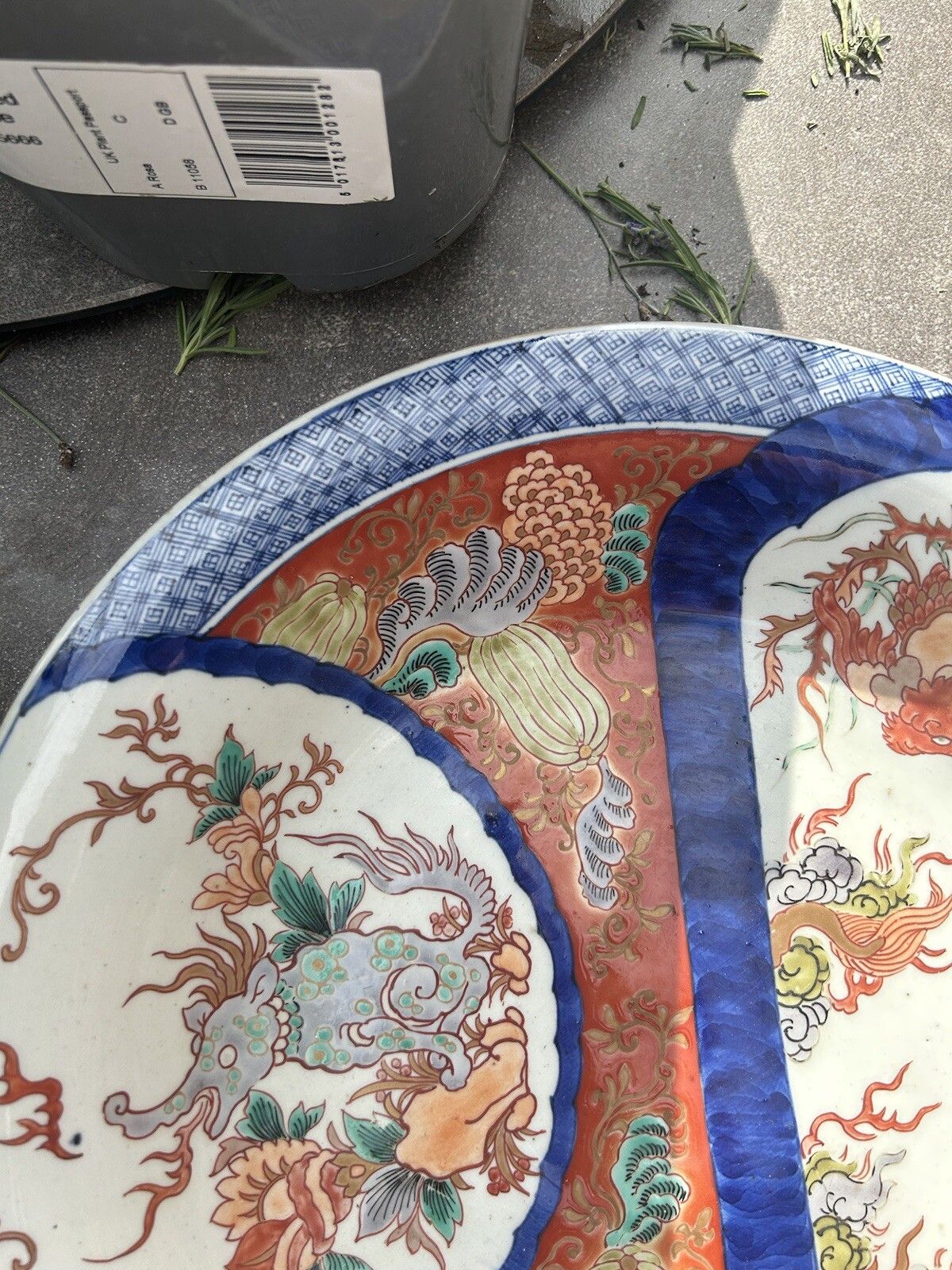 Japanese Imari Charger Shallow Bowl 37cm Japanese Porcelain Dish photo vintage