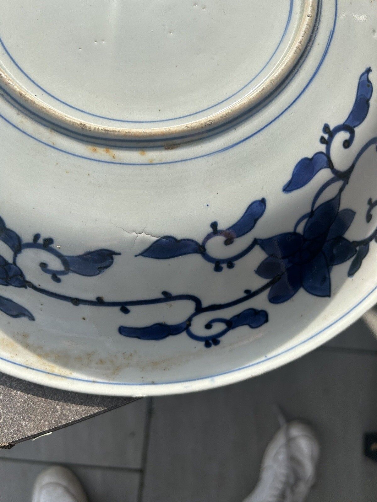 photo vintage Japanese Imari Charger Shallow Bowl 37cm Japanese Porcelain Dish