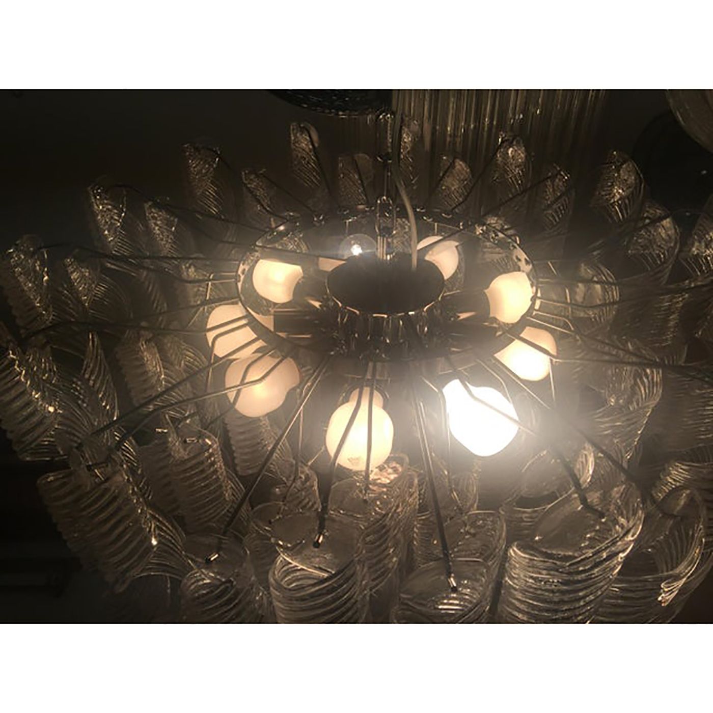 Murano Glass Sputnik Chandelier With Swirling Italian Glass photo vinterior