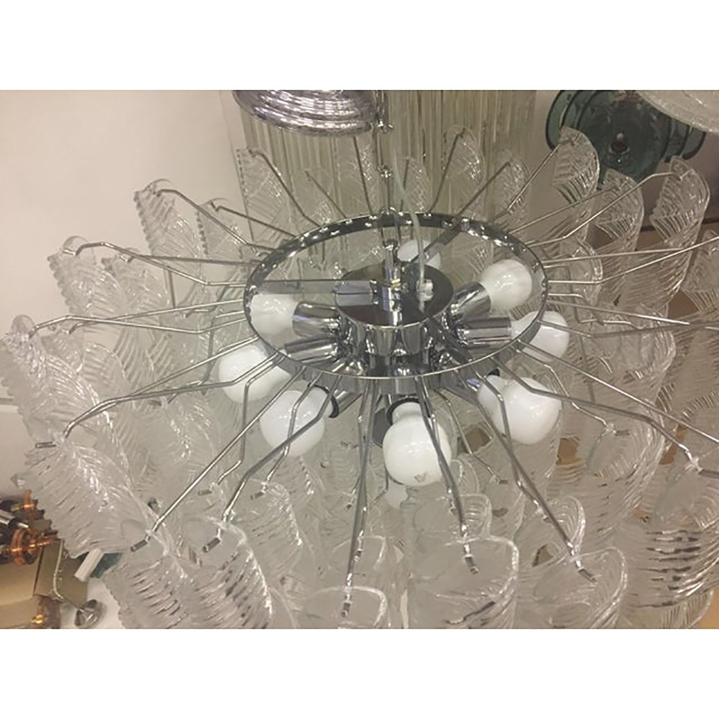 Murano Glass Sputnik Chandelier With Swirling Italian Glass photo vintage