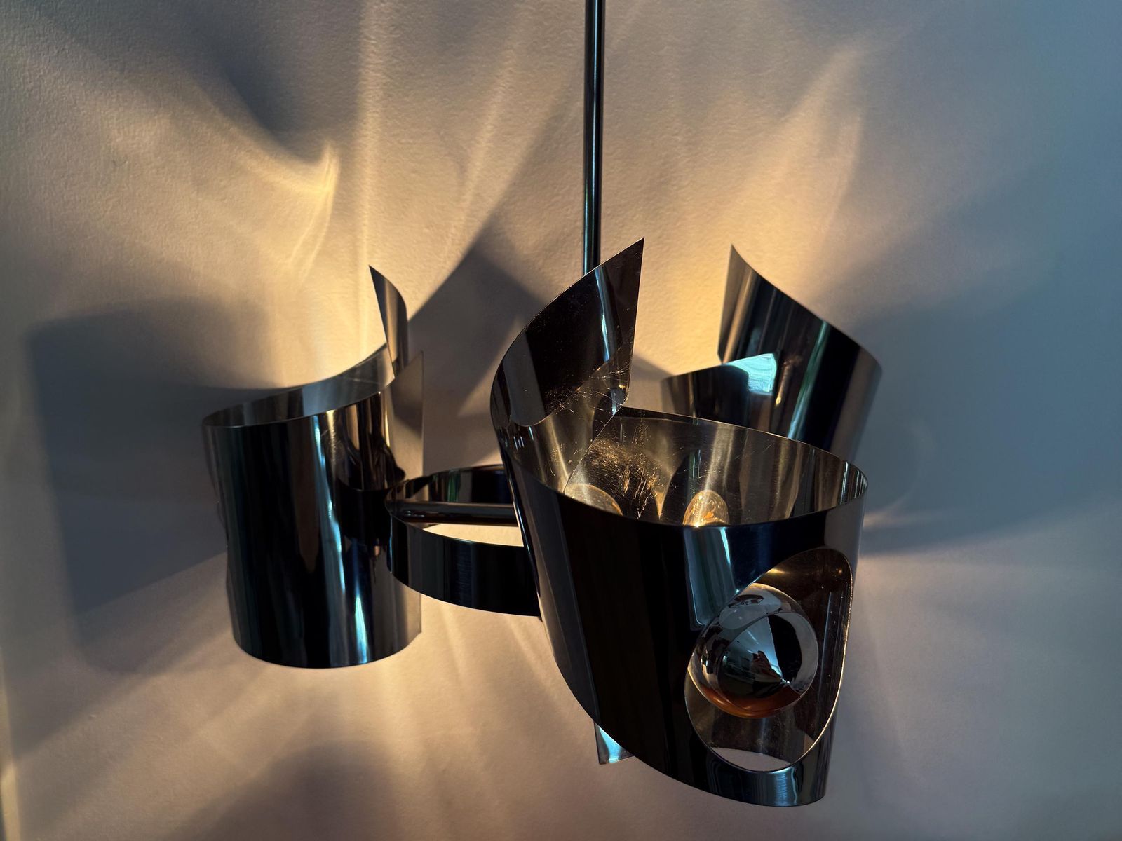 Vintage Space Age Hanglamp | Mid Century | 1960/70s | Max Sauze | Polam | Raak | Lyfa | Karlby | Silver photo vintage
