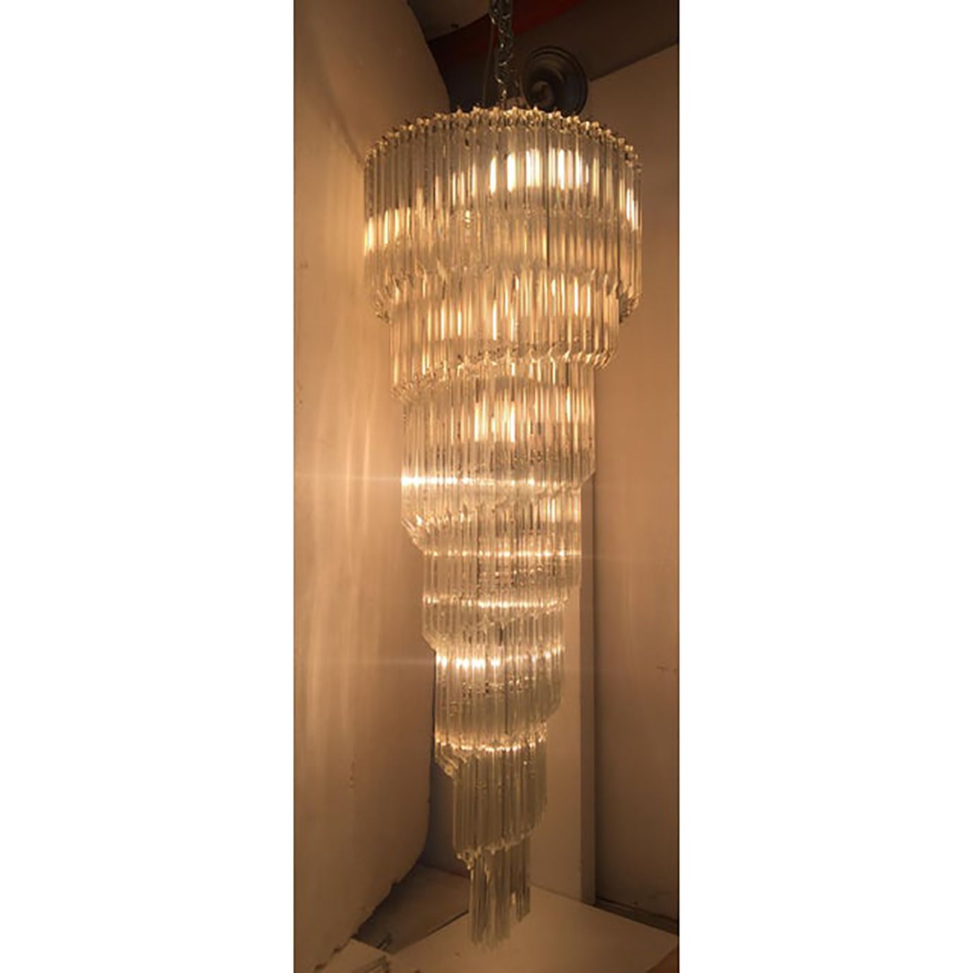 Murano Glass Sputnik Quadriedro Spyral Italian Chandelier photo buy