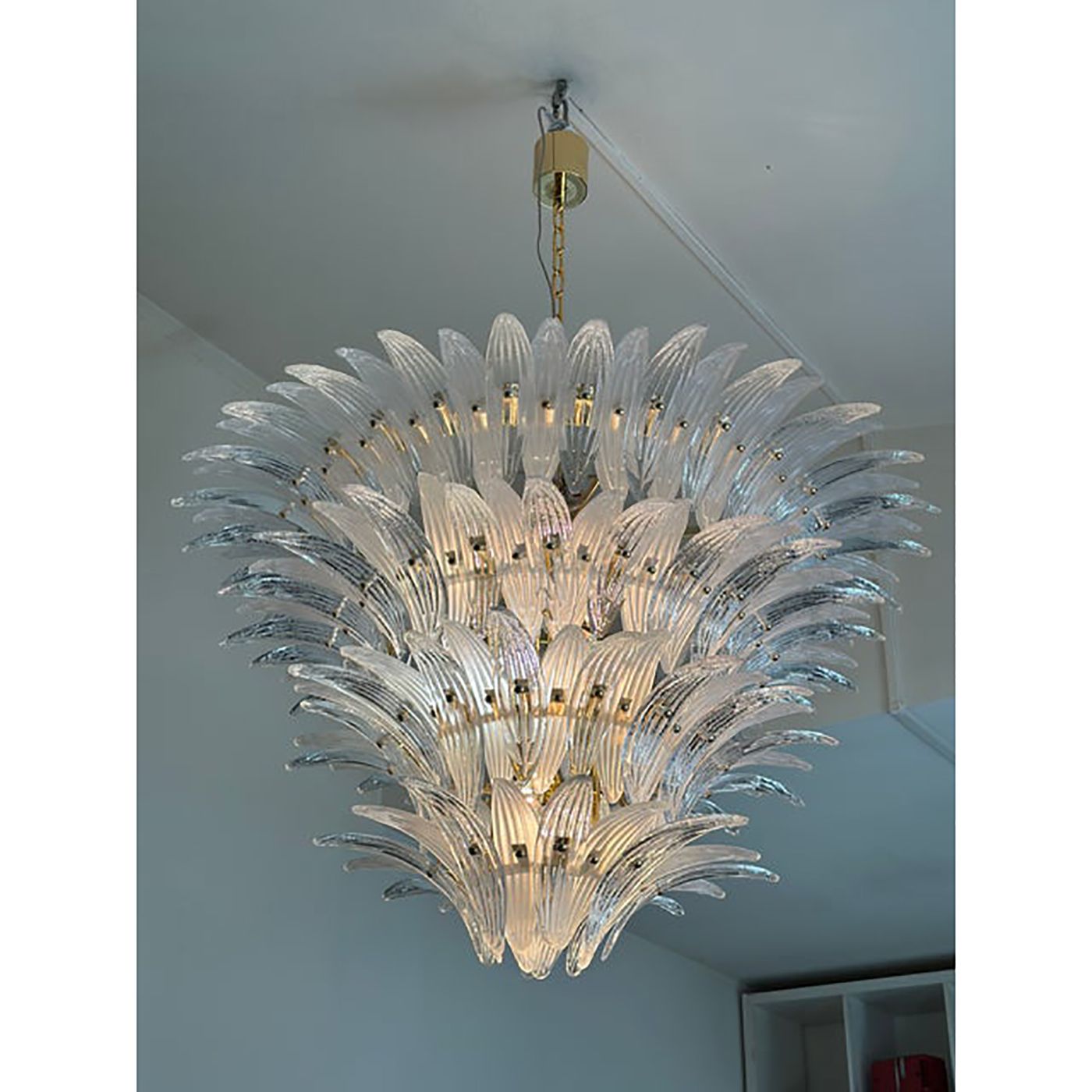 Sputnik Murano Style Glass Palmetta Chandelier Clear And Green photo 16000.0
