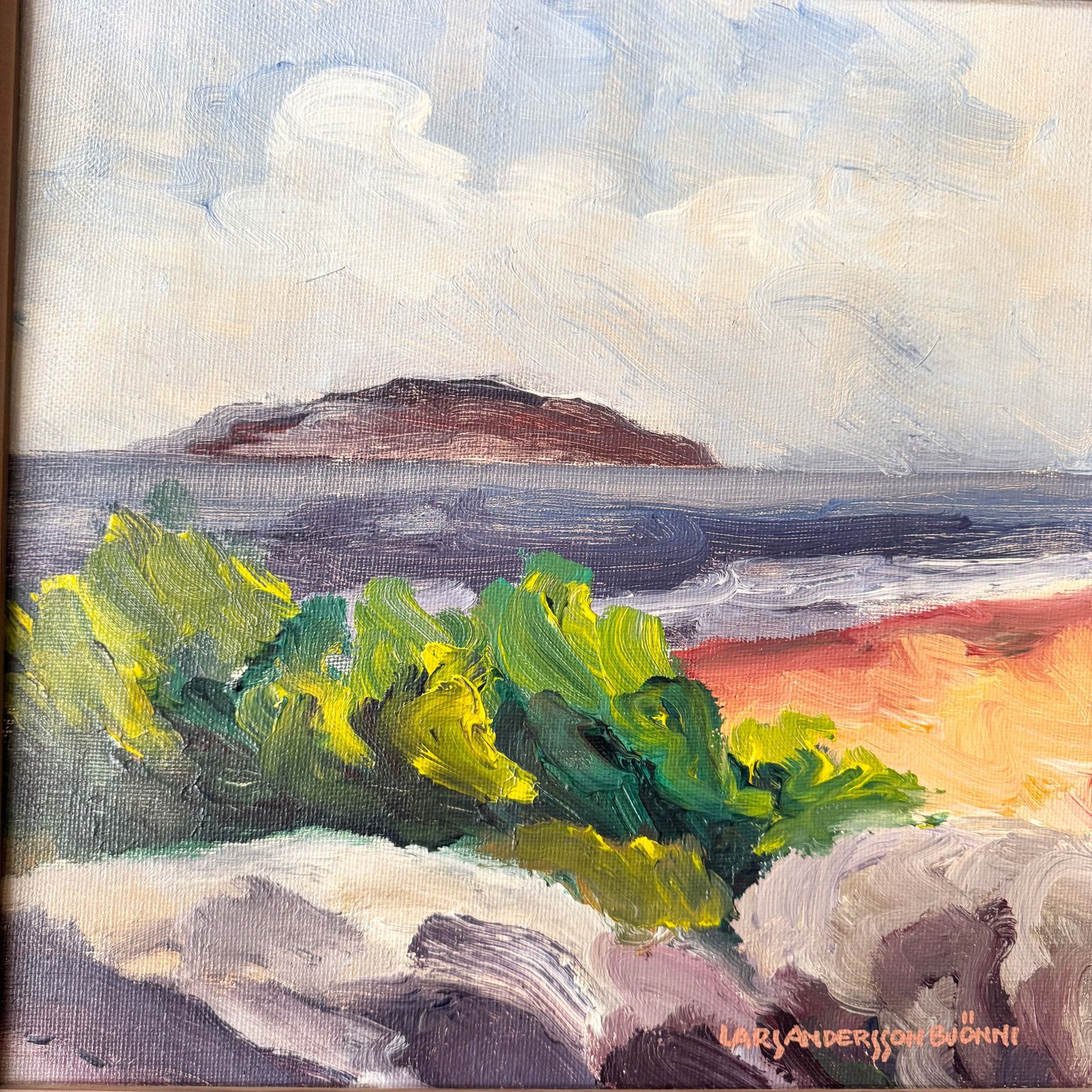 Archipelago Island, By Lars Andersson Bjönni. Vintage Swedish Oil Painting. photo for sale