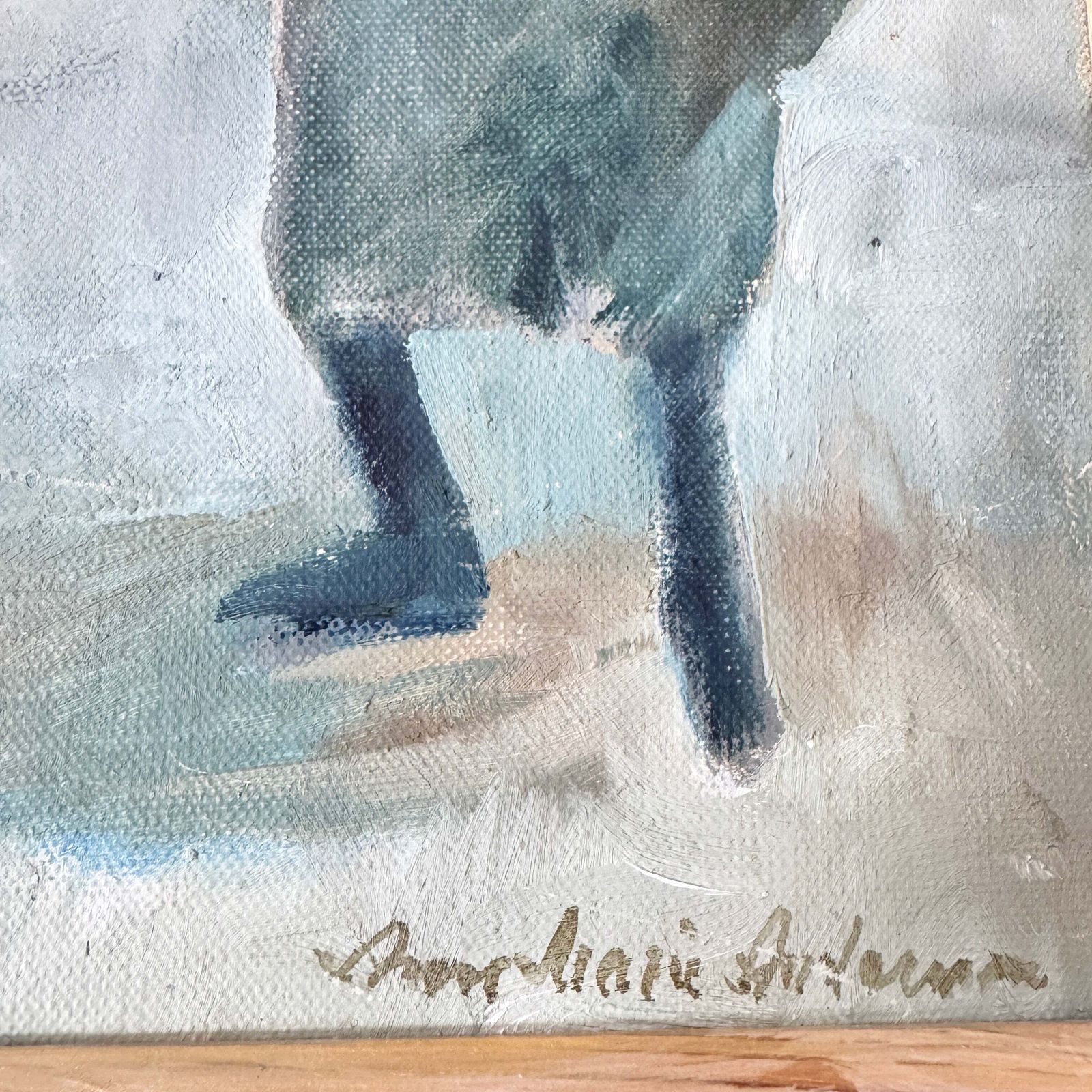 Rest. Vintage Swedish Oil Painting. photo furniture