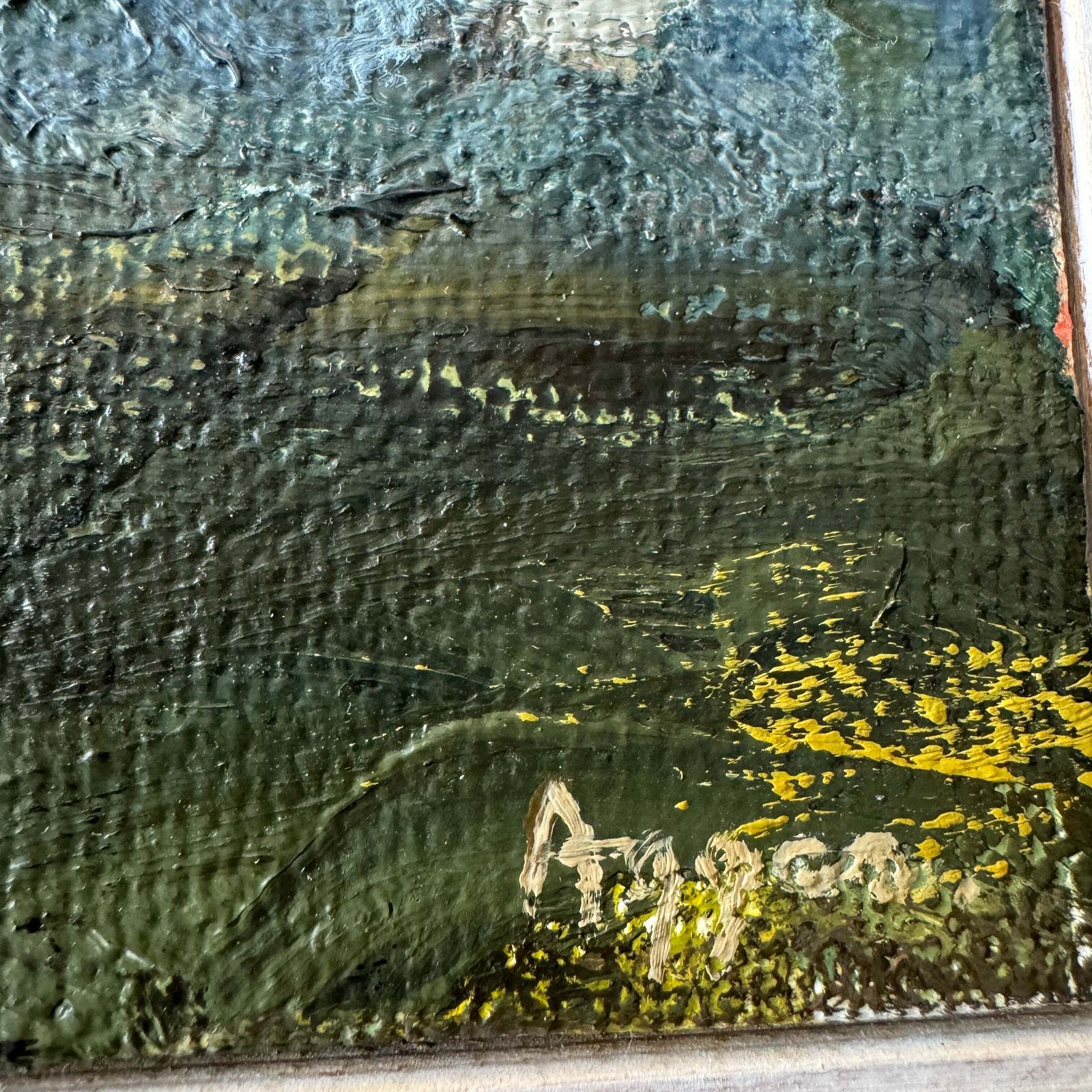 Trees. Vintage Scandinavian Oil Painting. photo for sale