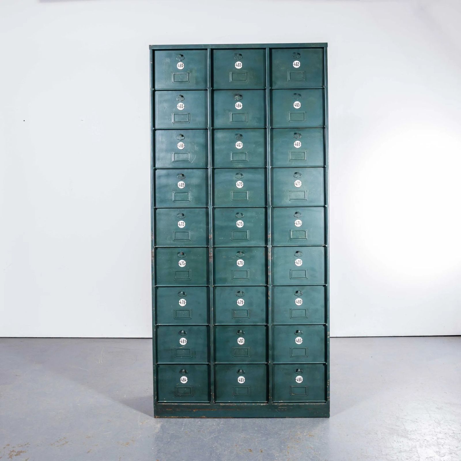 1920’s French Industrial Metal Cabinet Dark Green – Twenty Seven Klappets