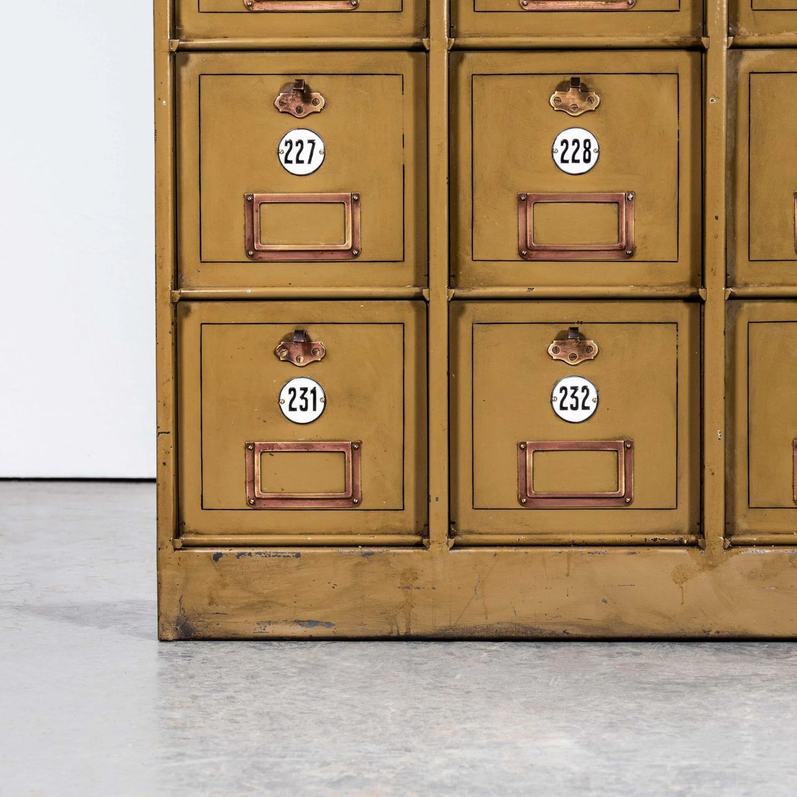 1920’s Original French Industrial Metal Cabinet – Thirty Six Klappets photo for sale