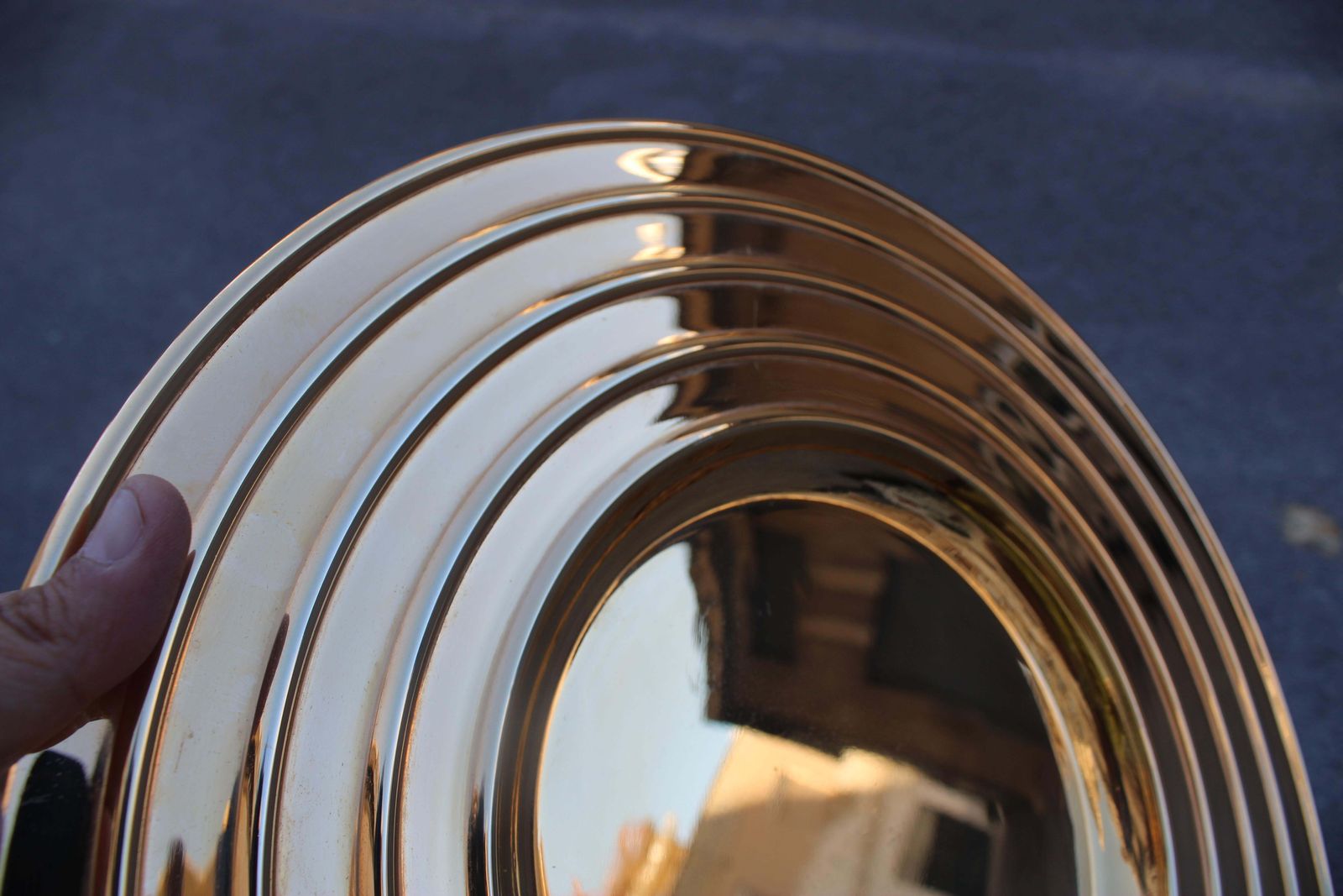 photo for sale Empty Pockets Round Plate Of 24kt Gold Plated Design