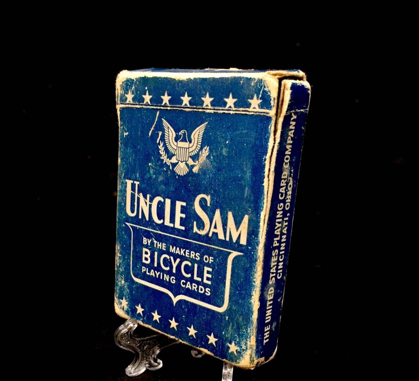 Antique Boxed Set Of Uncle Sam Playing Card Deck / Playing Cards Game C.1942 photo furniture