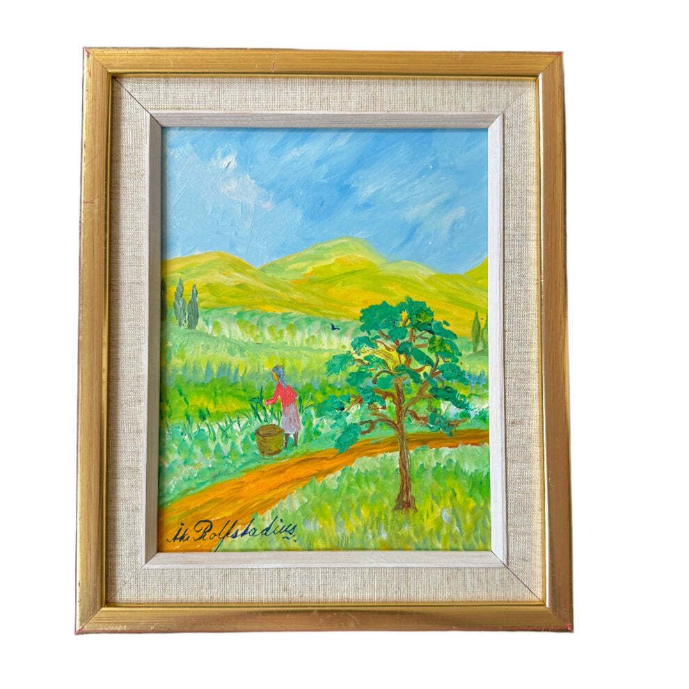 Child Of The Countryside. Vintage Swedish Oil Painting.
