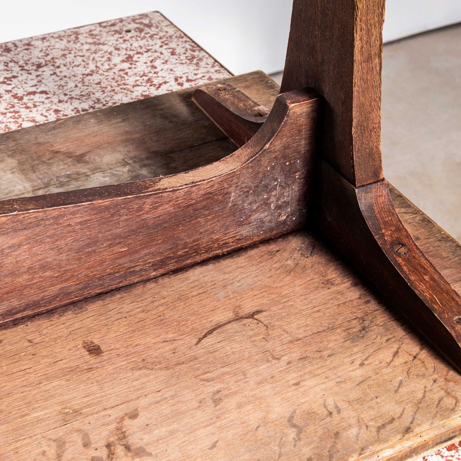 1920’s Original French Café Tables – Speckled Tops photo for sale
