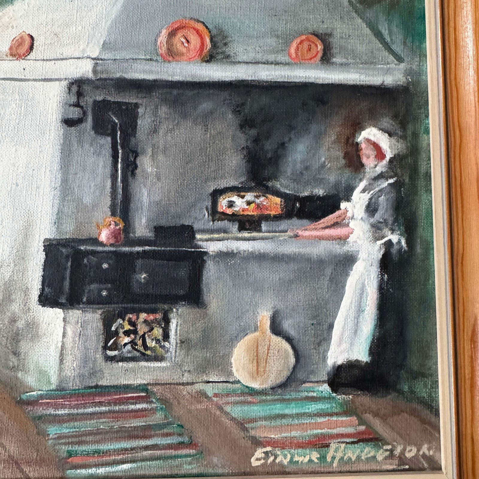 The Warmth Of Tradition. Vintage Swedish Oil Painting. photo for sale