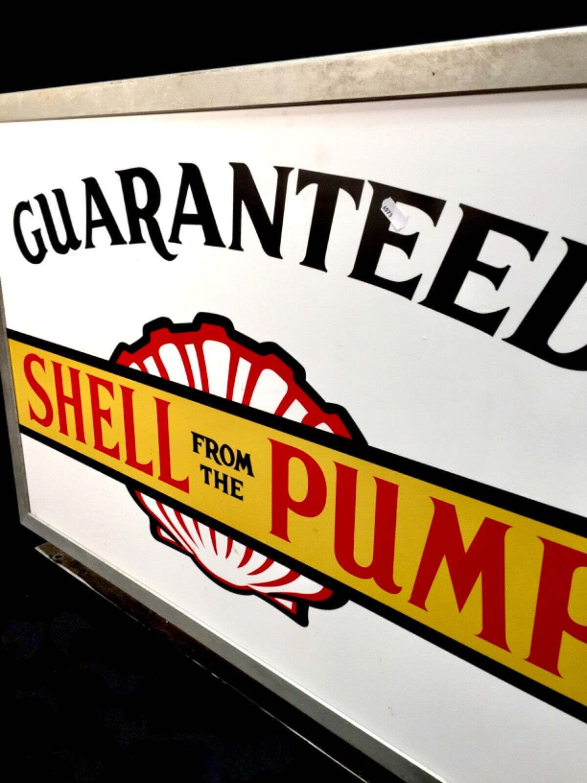 Vintage Advertising Freestanding Double Sided Shell Pump Sign C.1960 Lightbox photo vinterior