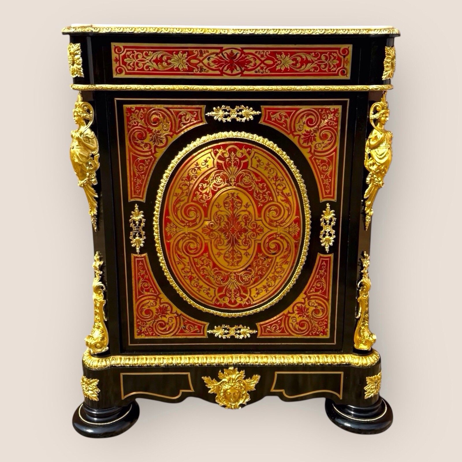 Napoleon III Boulle & Marble Pier Cabinet photo furniture